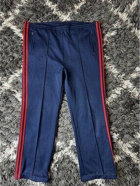 Vintage 70s 80s Adidas Trefoil Track Pants Blue Red Stripe Taiwan Made Mens L